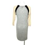 Club Monaco Knit Sweater Color Block Dress Grey Cream Navy Size Medium Zipper Photo 3