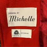 🌺VINTAGE MICHELLE WOOL BLEND RES TRENCH JACKET WITH FUR COLLAR🌺 Red Photo 6