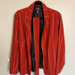 Soho Apparel  LTD Blazer/belt XL Burnt Orange white & black stripes long sleeve Photo 0