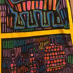 Luna Mola Panel Fabric Panama Animals Printed Vintage dress Size XL Photo 5