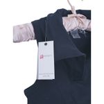 LA Society NWT Ribbed Collared Crop Top Size Medium Black Preppy Athleisure Photo 4