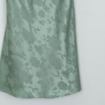 Lulus  Womens Sage Green Floral Satin Cowl Neck Slip Mini Dress Size M Party Photo 3