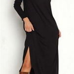 Show Me Your Mumu Sutton black midi mock turtleneck ribbed sweater dress Large Photo 0