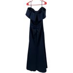 XScape Dress SZ 10 Ruffle Off The Shoulder Gown Evening Wedding Formal Navy NWT Photo 4