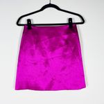 Frame High Waisted Stretch Satin Mini Cocktail Party Skirt Magenta Pink 2 Photo 3