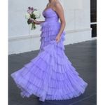 Jovani  Lilac High Waist Ruffled Layered A LineSkirt Gown ~ 38290 Size 4 Photo 4