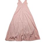 Birdy Grey READ  Shamin V-Neck Crepe Bridesmaid Dress Pink Rose Quartz Large Slit Photo 3