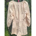 J.Crew  Cotton poplin tie-sleeve button-front romper, Palest Peach Size M NWT Photo 6