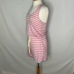 7th Ray Pink/White Striped Tank Summer Stretchy Pockets Lounge Comfy Romper M Photo 4