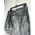 DL1961 Black 100% Leather Alma Front Button Mini Skirt Size 32 Photo 9