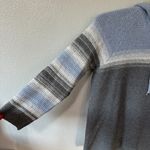 J.Jill Knit Hoodie Sweater Blue Gray Colorblock Striped Pullover Womens Large Photo 2