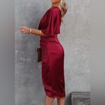 Cupshe Women's Satin Backless One Shoulder Short Sleeve A-line Dress High Low Photo 3