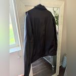 Topshop Tall faux leather oversized blazer - Chocolate Brown Photo 6