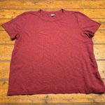 Aerie  Ribbed Burgundy Crew Neck Short Sleeve T Shirt Womens Size L Photo 0