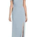 Dessy Collection Off the Shoulder Crepe Column Gown TYLE 3030 Size 0 Photo 0