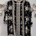 Soft Surroundings  Womens Embroidered Kimono Boho Floral Open Front Size PS Photo 0