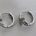 Stainless Steel Huggie Hoop Earrings Nail Ring Design Silver Photo 5