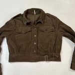 Free People Jacket Women Size M Everlyn Moss Army Green Cropped Photo 4