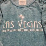 Bin 1 Women Tie Detail Las Vegas Sweatshirt/Shirt Pastel Green Size Small/Medium Photo 2