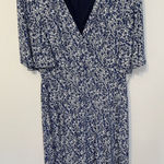 Jessica Howard J Howard Dress size 12 navy white floral v-neck short bell sleeve NWT Career Photo 0