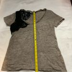 ZARA  Linen and Lace V Neck Tee S Minimalist Classic Casual Boho Coquette Girl Photo 6