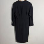 MM.LaFleur M.M. LaFleur The Pamela Dress - Tuxedo Women's 8 Black V-Neck Wool Pencil Career Photo 9