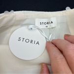 Storia  Pure Daisy‎ Floral Applique Mini Skirt Cream Womens Size XS Preppy NEW Photo 1