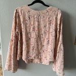 Pink Lily Living My Best Style  Eyelet Floral Bell Sleeve Brunch Blouse Photo 2