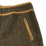 Bob Timberlake Tweed Wool Blend Skirt Brown  Size 14 Poly Suede Trim Zip Pockets Photo 1