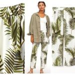 H&M  Tropical Palm Leaf Crepe Pants Trousers Ivory XS Photo 1