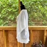 Calypso St. Barth  White Gauzy Beaded Boho Blouse Size M Photo 2