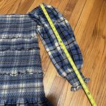 Love Shack Fancy  Stanley Smocked Plaid Dress in Blue Yellow Denim Skies Size Large Photo 11