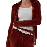 NWT Aya Muse Cyro Top Jacket Full Zip Chenille Fabric in Rust Size M Red Size M Photo 1
