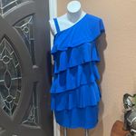 Laundry by Design  blue one shoulder layered dress Photo 1