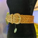 NWT Vintage Omega Woven Leather Extra Wide Boho Belt Brown Photo 1