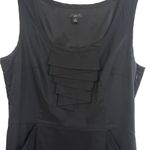 Ann Taylor Little Black Sleeveless Dress with Bib Detail Photo 3
