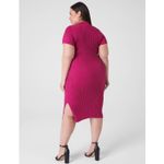Lane Bryant Short Sleeve Polo Rib Sweater Dress Fuchsia Purple Size 18/20 Photo 8