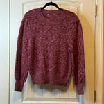 Marled Knit Sweater Women's Large L Mauve Pink Balloon Sleeve Lightweight Cozy Photo 2