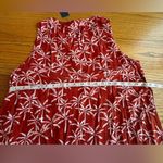 Crown & Ivy  Rust Orange Sleeveless Blouse Crochet Trim Palm Trees Large NWT Photo 4