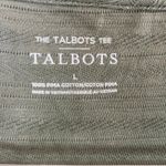 Talbots  | Green 100% Pima Cotton Textured 3/4 Sleeve Tee Shirt Womens Large Photo 2