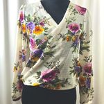 Miley + Molly floral print long sleeves blouse size small Photo 0