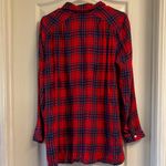 J.Jill  Vibrant Red and Blue Plaid Shirt Photo 2
