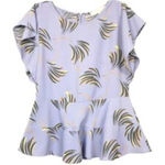 Loft  Purple Lavender Floral Peplum Blouse | Women’s Size XS Photo 0