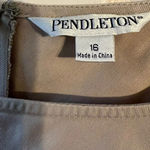 Pendleton  Shift Dress Sleeveless Zip Up Khaki Size 16 Preppy Neutral Minimalist Photo 2