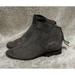 Lucky Brand Gray Ankle Boots Suede Leather Size 7M Back Zip Low Heel Boho City Photo 1