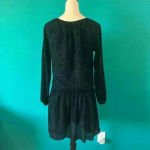 Michael Kors MICHAEL  Black Tie Neck Mettallic Jacquard Mini Dress Size XS Photo 3