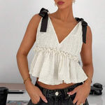 cute going out womens bow sleveless top White Size M Photo 0