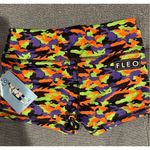 Fleo NWT Original Multi Spooky Halloween Camo Print Athletic Shorts Size Small Orange Photo 4