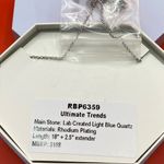 Bomb Party Necklace RBP6359 “Ultimate Trends” Lab Created Quartz on Rhodium NWT Blue Photo 2