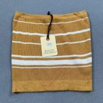 NWT 8 Birdies Tube Top Womens L Ribbed Knit Striped Gold White Casual Australia Size L Photo 1